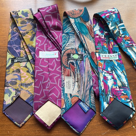 Lot of 28 Vintage Neckties Silk Variety Stripes Patterns Abstract 80s 90s Bundle - Picture 8 of 12